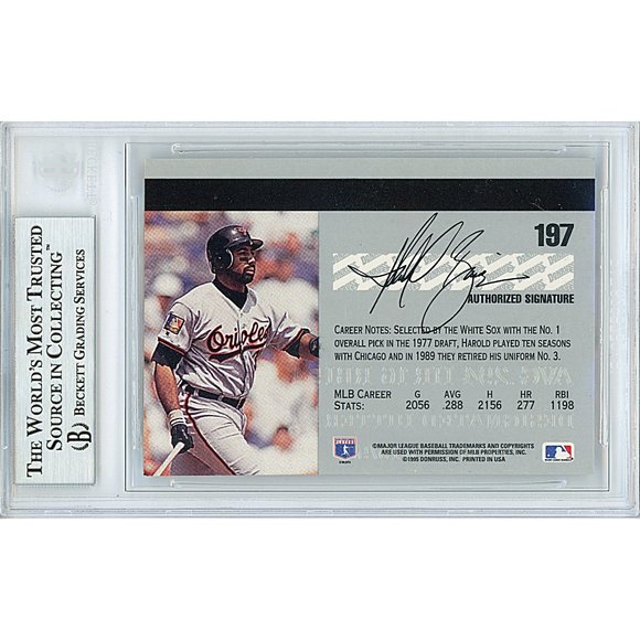 Harold Baines Orioles Signed 1995 Studio Baseball Card Beckett BAS Autographed - Picture 3 of 6